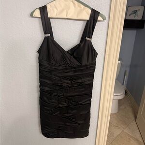 Bisou Bisou Black Ruched Mini Dress